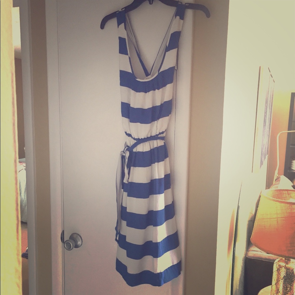 NWT- Blue and white striped dress.